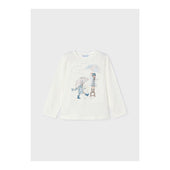Mayoral Girls Ivory with Blue Long Sleeve T-Shirt